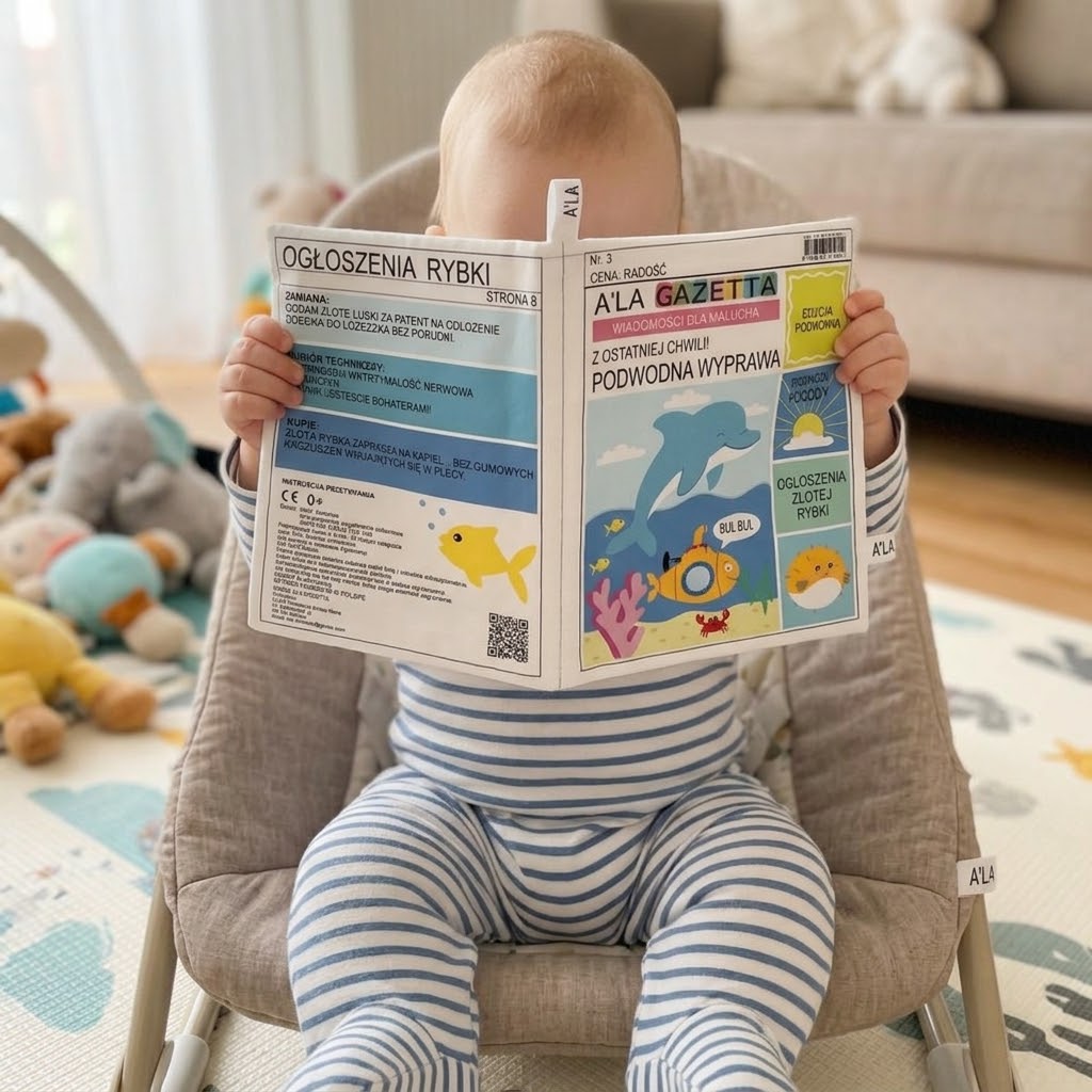 książeczka sensoryczna gazeta dla niemowlaka